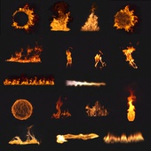 火苗火把火球火堆火焰燃烧后期合成视频素材带通道免扣图送音效