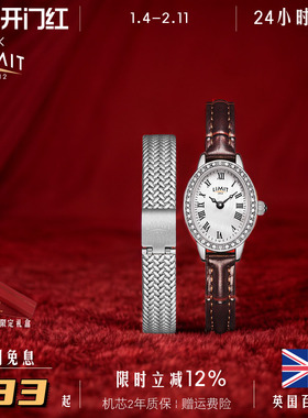 【礼物】LIMIT复古贝母小棕表手表女小众轻奢椭圆满天星