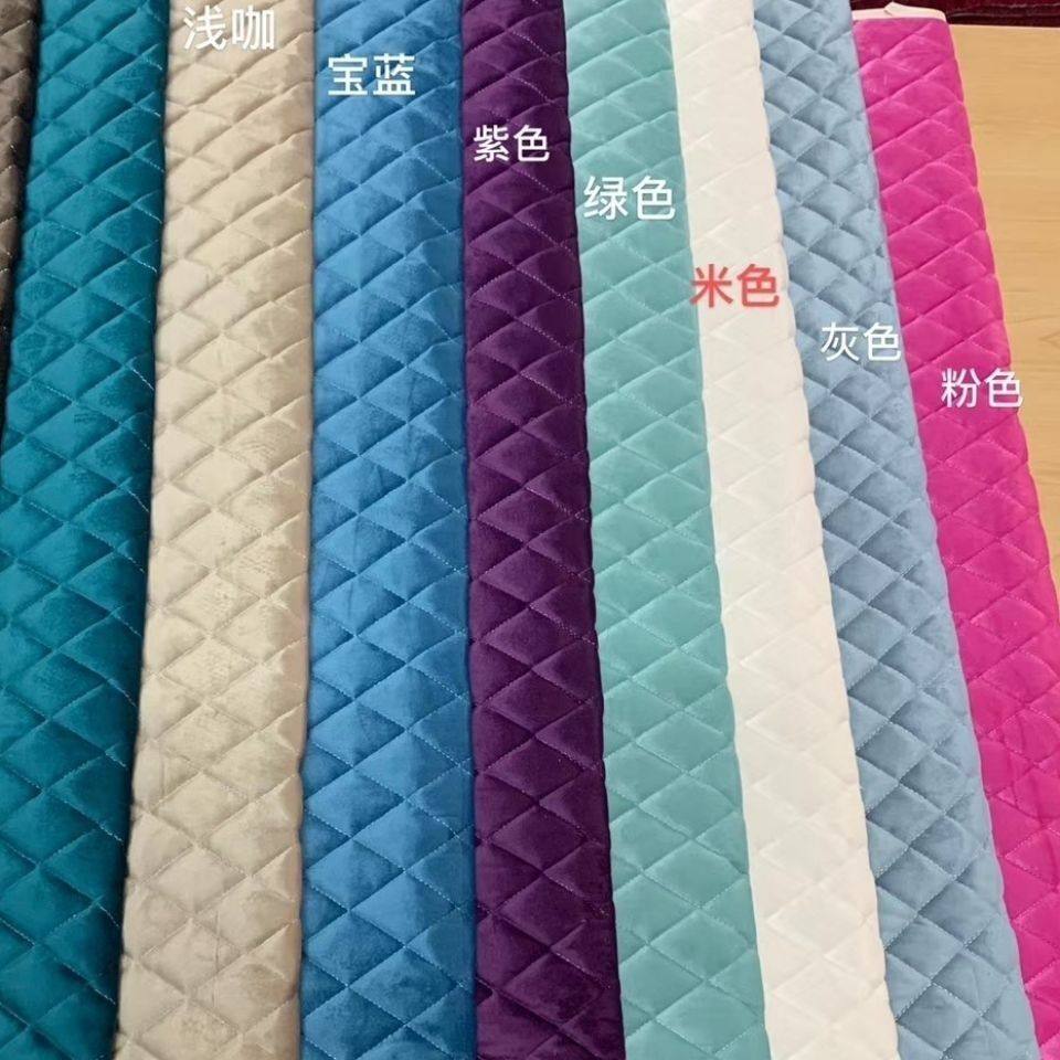 夹棉加厚防滑沙发垫布料 防滑荷兰绒丽丝绒沙发布半成品布料 面料