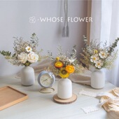 ins风满天星尤加利叶玫瑰花干花花瓶装 饰品客厅摆件真花混搭花束