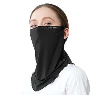 骑行防晒面罩女挂耳冰丝薄面巾围脖夏季防紫外线护颈脖子防晒口罩