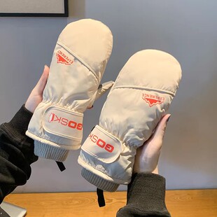 滑雪手套冬季女士新款连指保暖全掌防滑加绒加厚骑行防水防风男款