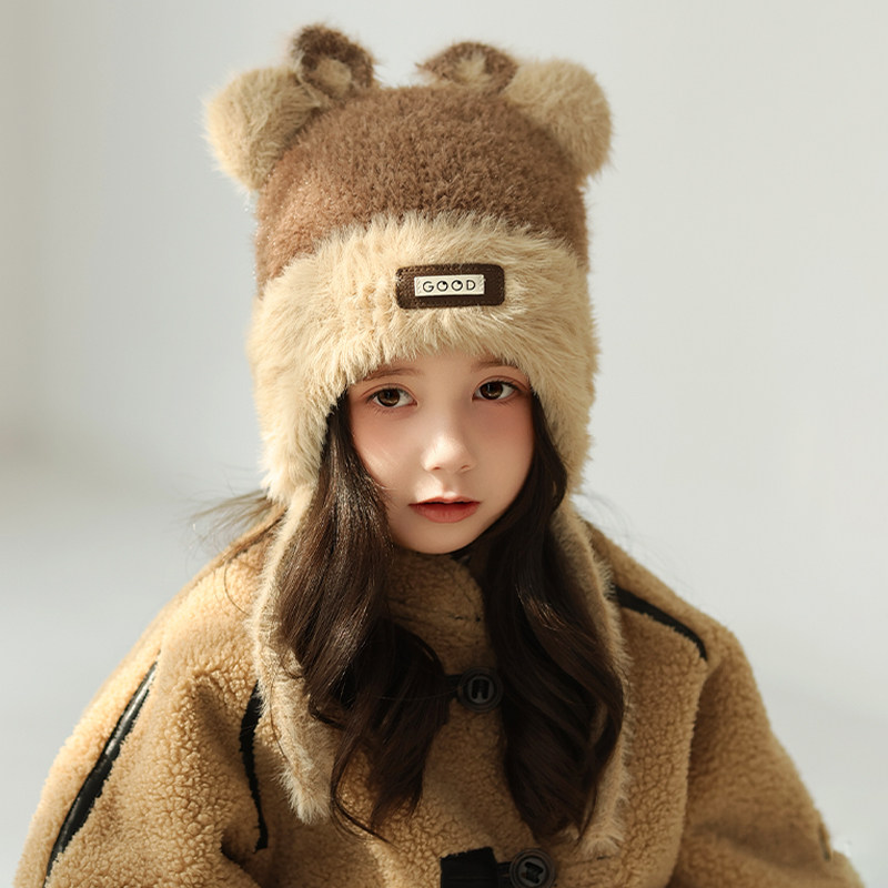儿童雷锋帽女冬季可爱显脸小加绒加厚毛线针织宝宝护耳朵保暖帽子,服饰配件/皮带/帽子/围巾,帽子,淘宝优惠券,粉丝福利购,淘宝优惠卷
