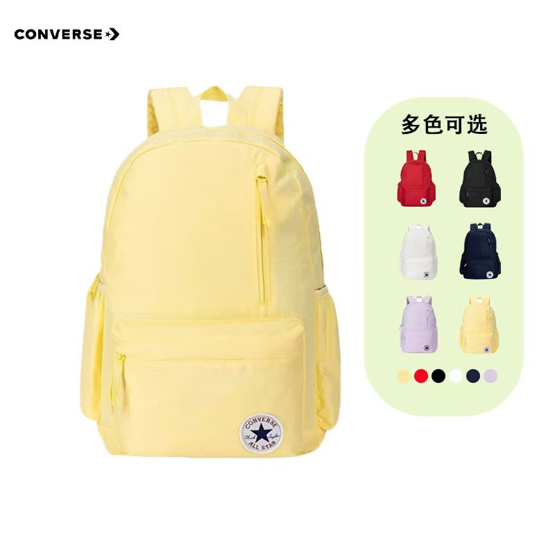 官方Converse匡威儿童双肩包男女奶黄色高中生学生儿童运动背包