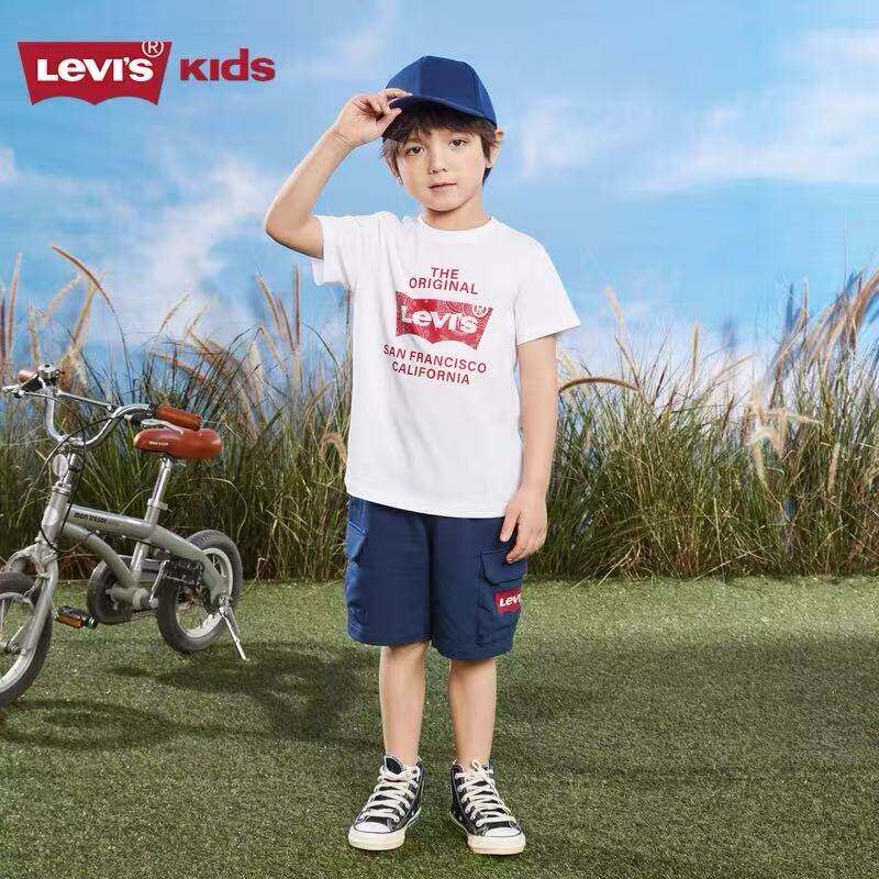 Levi's李维斯童装男童短袖工装短裤2件套2026新款夏装儿童套装潮