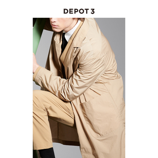 风衣 男装 轻量强捻纤维便携防泼水自然质感微宽松风衣外套 DEPOT3