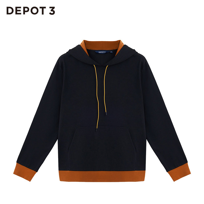 depot3 男装卫衣 原创设计品牌时尚休闲经典拼色长袖连帽卫衣