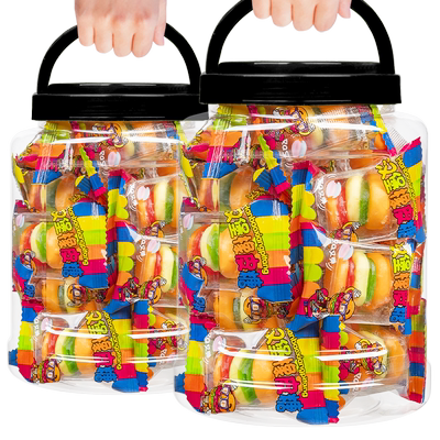 大罐装500g汉堡橡皮软糖糖果儿童小零食QQ糖喜糖批发