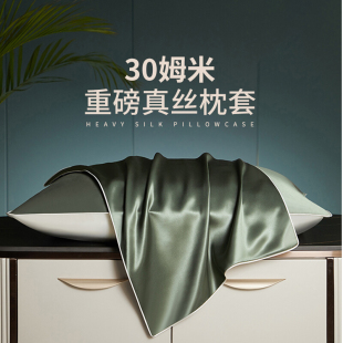 30姆米真丝枕套一对装 冰丝枕头套48x74cm 桑蚕丝丝绸枕套枕巾夏季