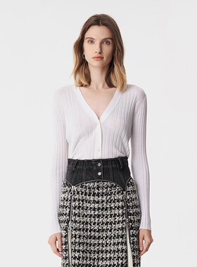 赵露思同款IROGirls女装26夏款法式休闲纯色羊毛薄针织上衣开衫女