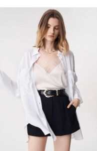钟欣潼同款IROGirls女装2026夏新款桑蚕丝条纹防晒长袖衬衫上衣女