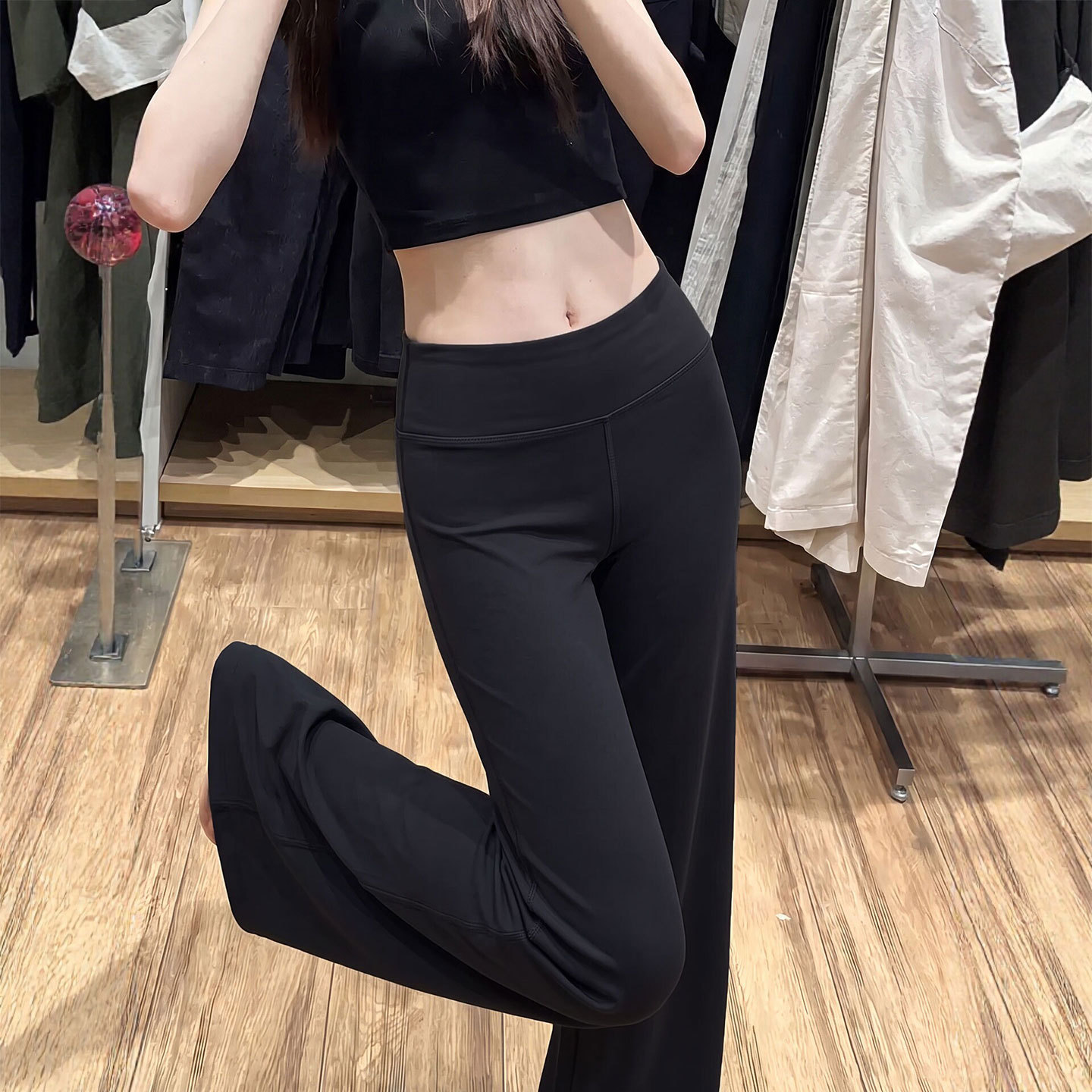 黑色速干裤女夏薄款健身房训练服瑜伽裤健身小个子休闲防晒运动裤