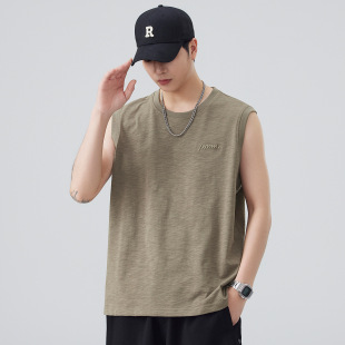 宽松美式 背心男时尚 印花感棉日常背心上衣 印花无袖 2026新款