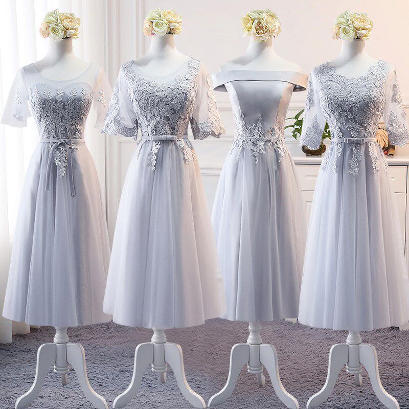 Bridesmaid Dresses 2018 new pattern summer Korean Edition grey Mid length version Show thin Bridesmaid Sister skirt banquet Evening dressin the Women's clothing/Boutique , Wedding/Cheongsam/Formal dress , Formal dress/Evening  category - from Buy2taobao.com to provide professional Taobao agent buy service