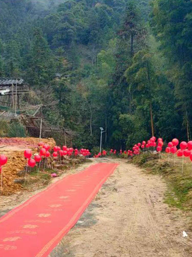 结婚外景布置立柱气球路引户外农村婚礼路边迎宾婚庆现场装饰套餐