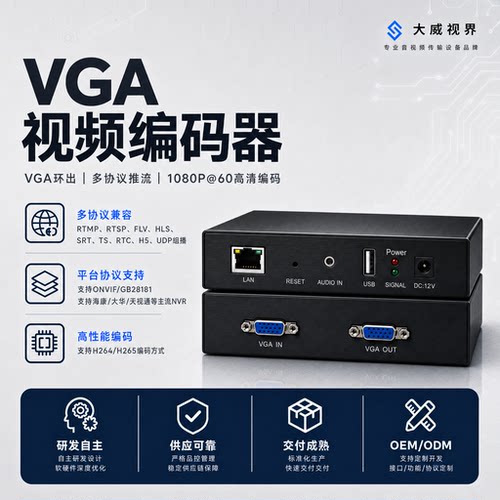 [EN-VVN02]高清1080PVGA视频编码器 电脑收银工业录屏 vga转onvif