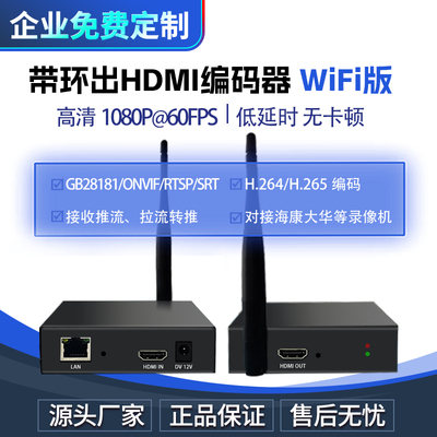 HDMI编码器 1080p  转ONVIF gb28181 电脑收银录屏监控NVR WIFI版