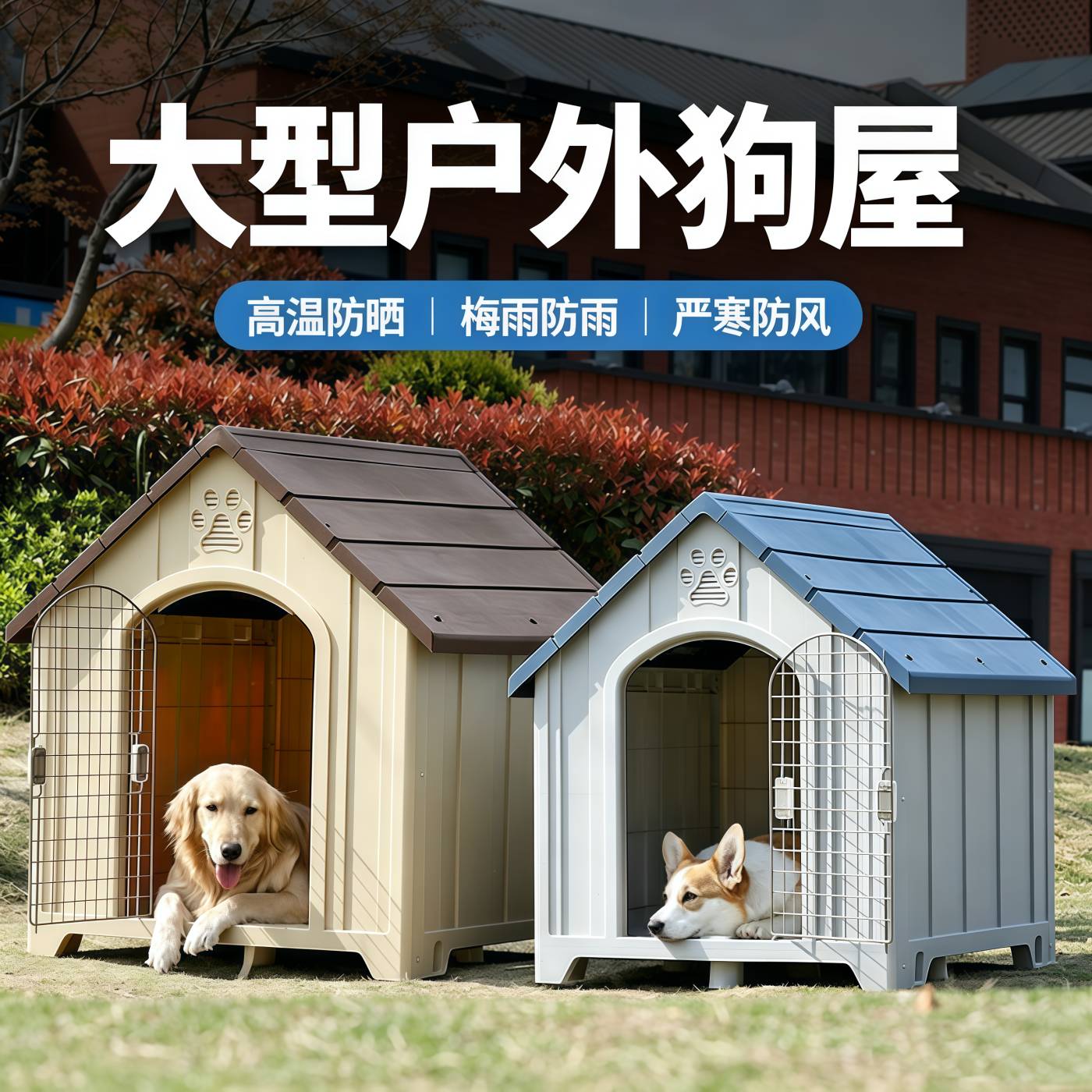 户外大型犬专用防雨防寒防晒狗笼图片