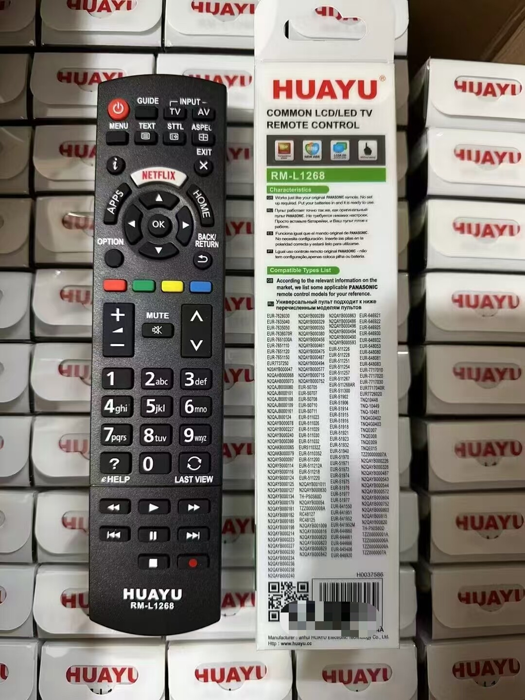 HUAYU原装华宇松下电视机遥控器RM-L1268通用N2QAYB001009 001008