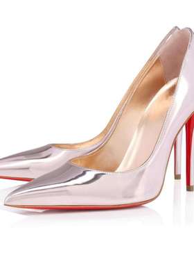 新款欧美粉红色气质裸色红底细跟女鞋尖头浅口性感高跟鞋浅口单鞋