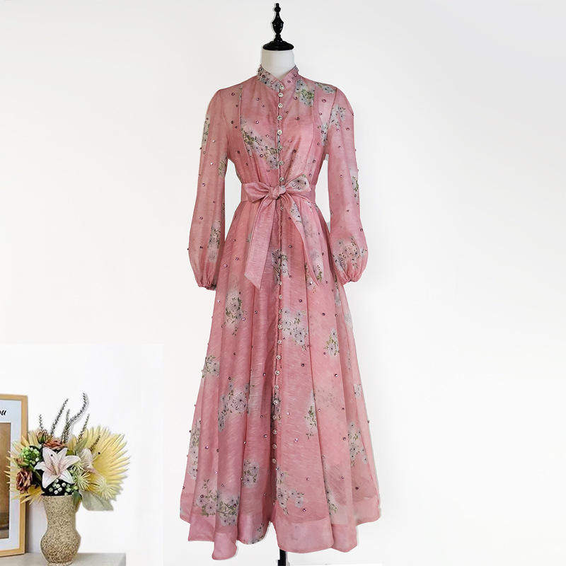 现货法式宫廷风优雅粉色重工钉珠新女连衣裙名媛聚会高级长裙,女装/女士精品,连衣裙,淘宝优惠券,粉丝福利购,淘宝优惠卷