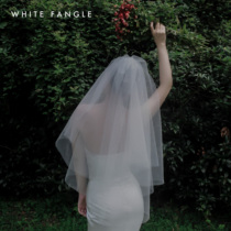 White fashion bridal plain short headdress