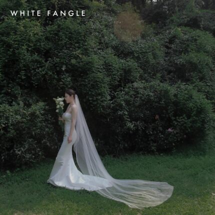 WHITE FANGLE 凝望长款 新娘素款意大利网头纱 软透优雅复古旅拍