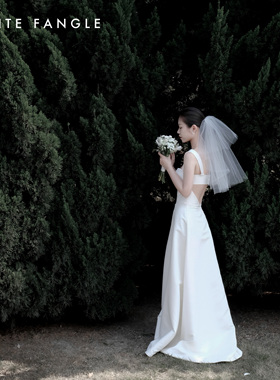 WHITE FANGLE 浮现  新娘短层次头纱旅拍森系婚礼通透美网