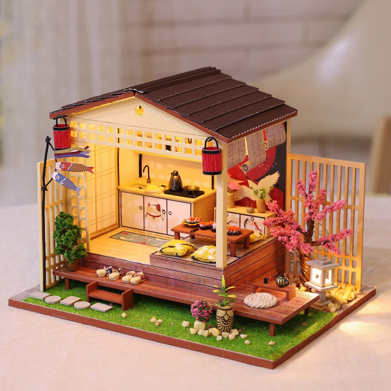 七夕超好看女孩礼品 日式庭院小屋拼装模型 治愈浪漫生日礼物创意