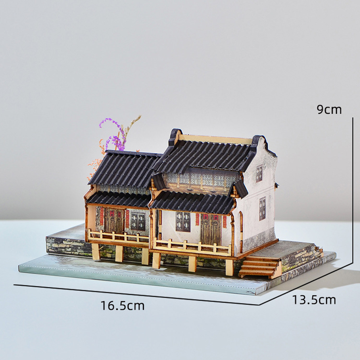 苏式水乡古镇石板拱桥拼装场景