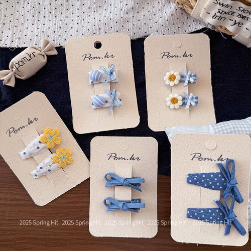 儿童糖果色蝴蝶结小发夹侧边夹刘海夹女童碎发鸭嘴夹发卡头饰发饰