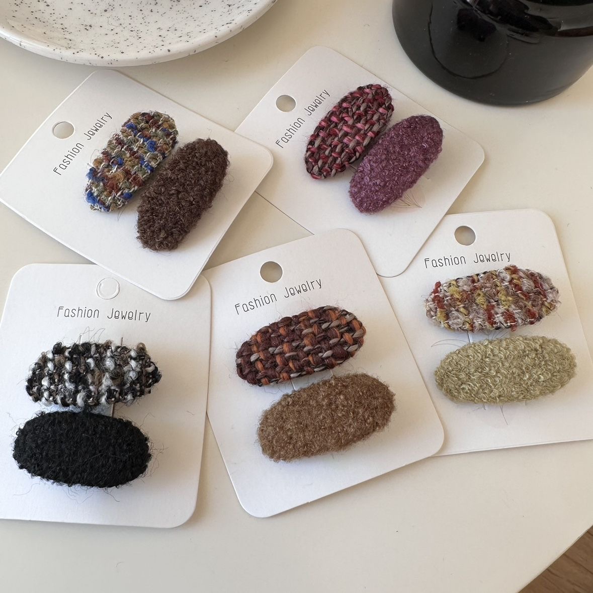 棉麻布艺韩系发夹边夹