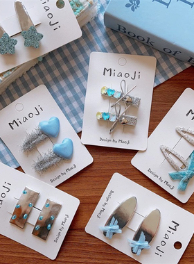 儿童红色新年水钻星星发夹女童侧边碎发刘海bb夹可爱夹子头饰发卡