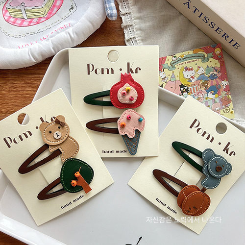 韩系秋季皮革发夹刘海夹边夹