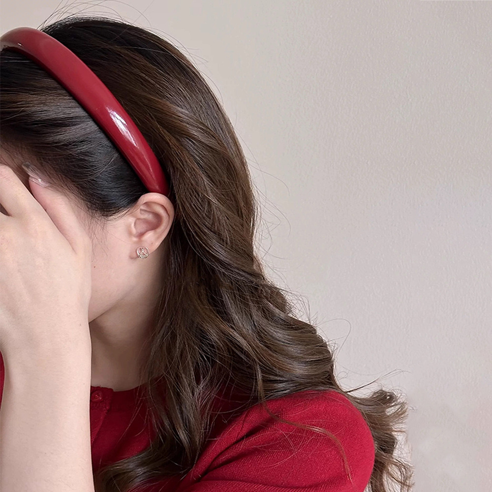 红色系皮革发箍头箍头扣