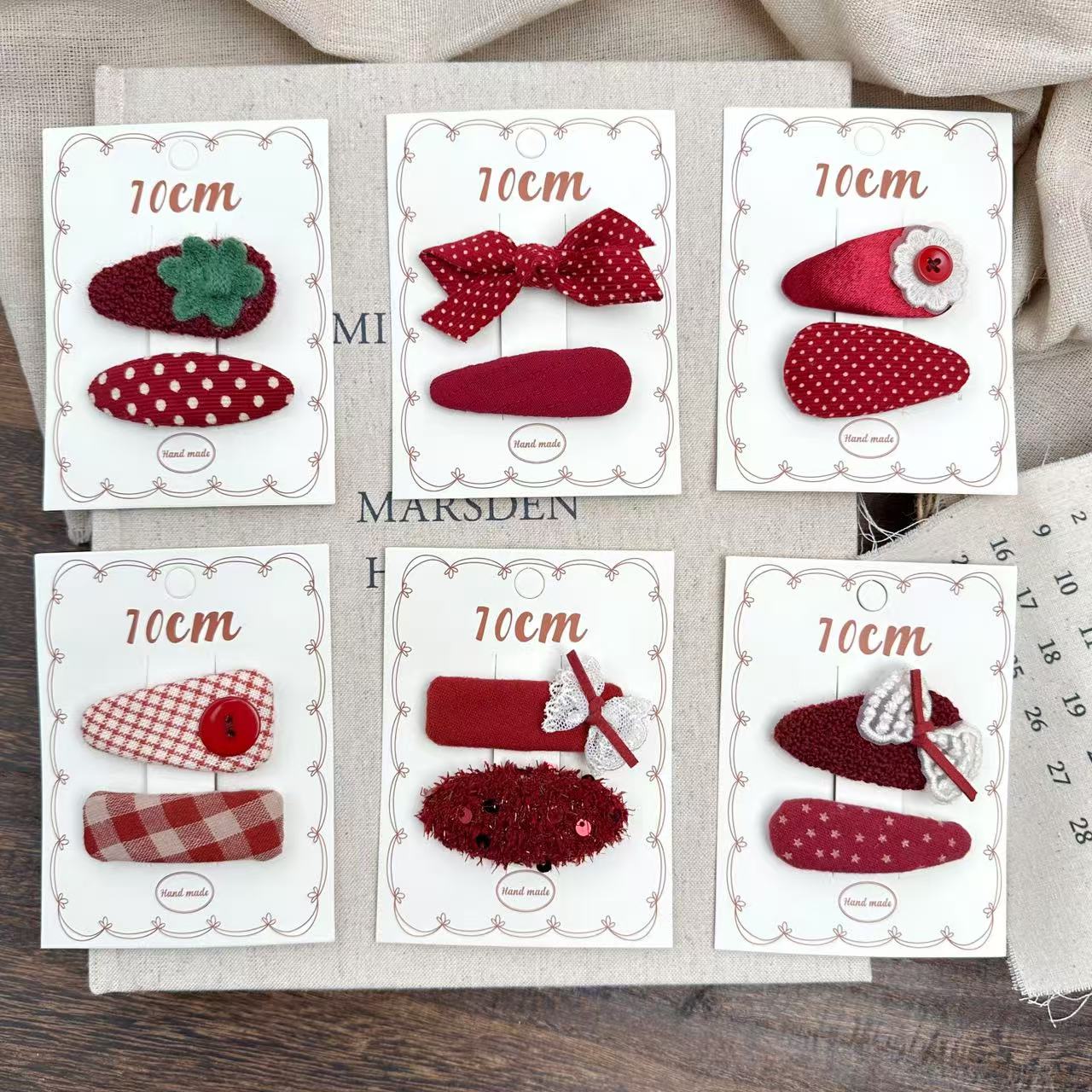 韩版红色系发夹发卡边夹