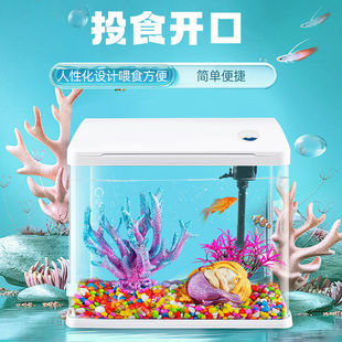 鱼缸水族箱懒人透明热弯金鱼缸客厅阳台家用造景中小型生态桌面缸