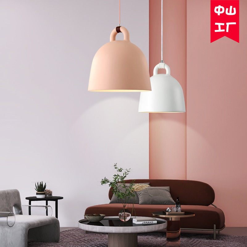 北欧创意简约中空客饭厅LED 铃铛吊灯设计师吧台书房卧室床头吊灯