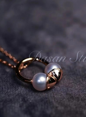 纯银天然淡水珍珠吊坠女小恶魔