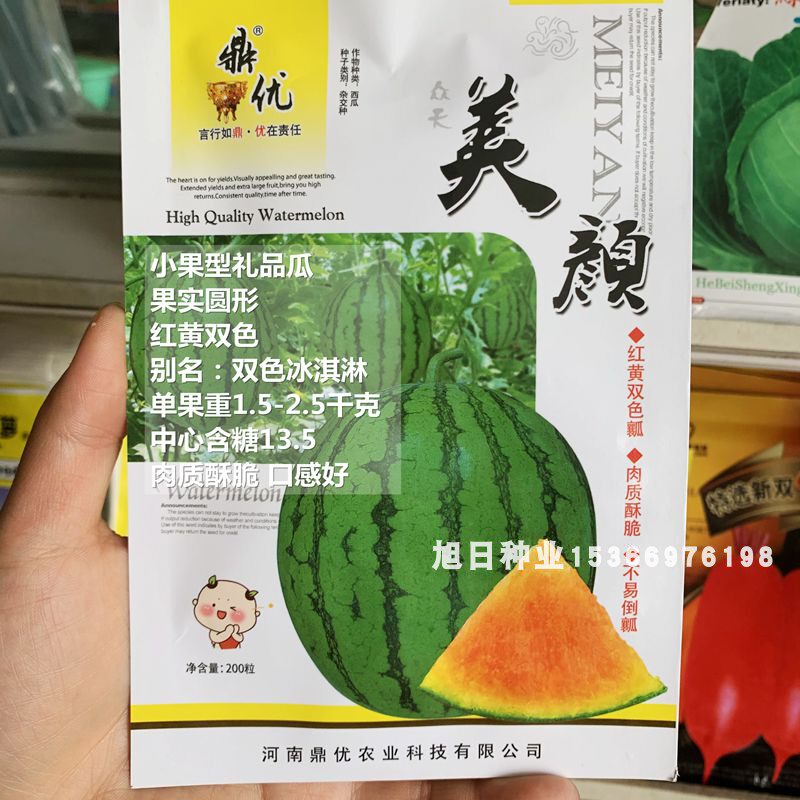 西瓜种籽美颜双色冰淇淋超甜特色礼品小西瓜南方红黄双瓤水果包邮