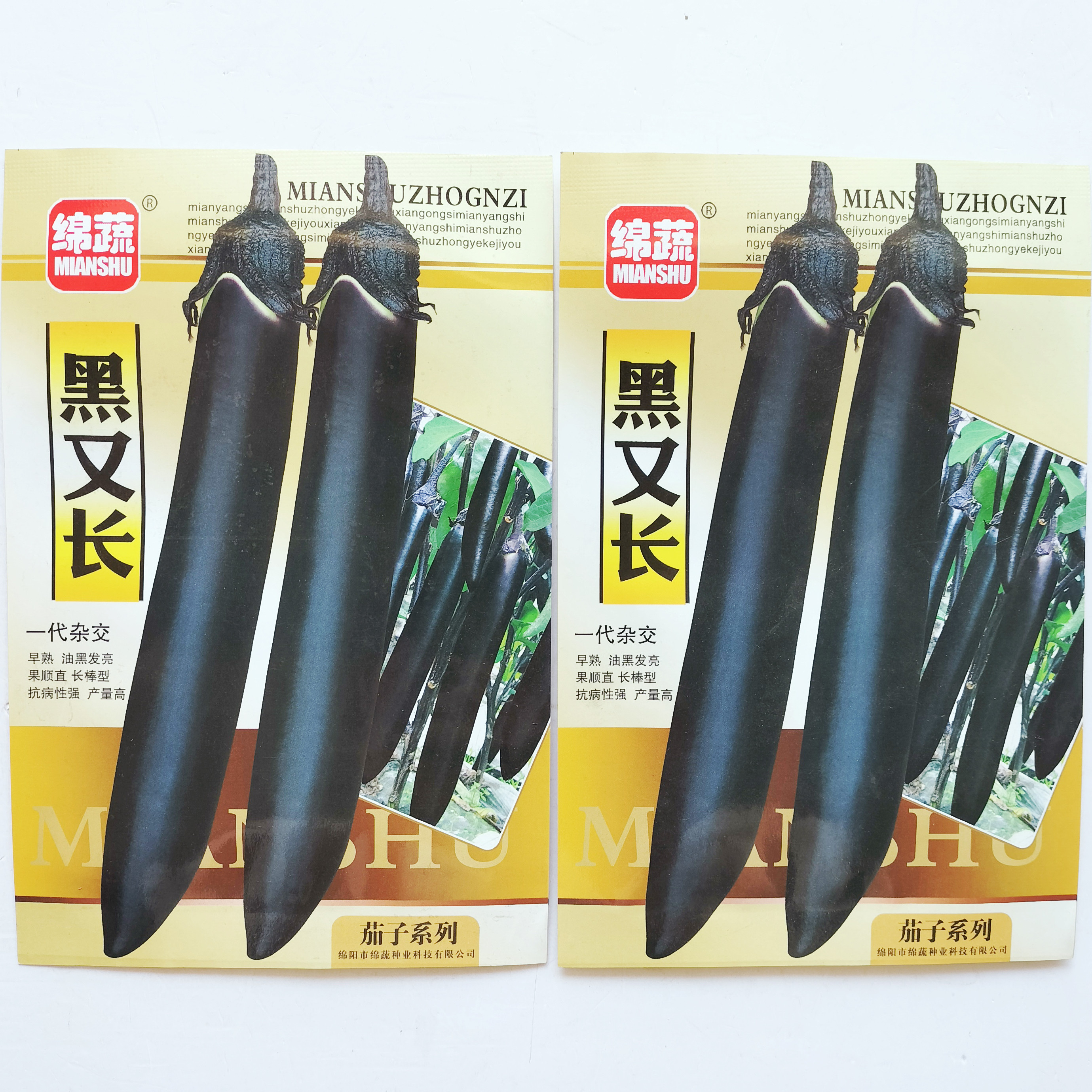 绵蔬黑又长茄子种子果肉绿色油黑亮丽顺直长茄种籽春秋播蔬菜种孑