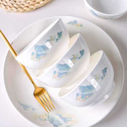 网红陶瓷碗中式家用餐具碗2025新款高颜值米饭碗面碗汤碗菜碗清仓