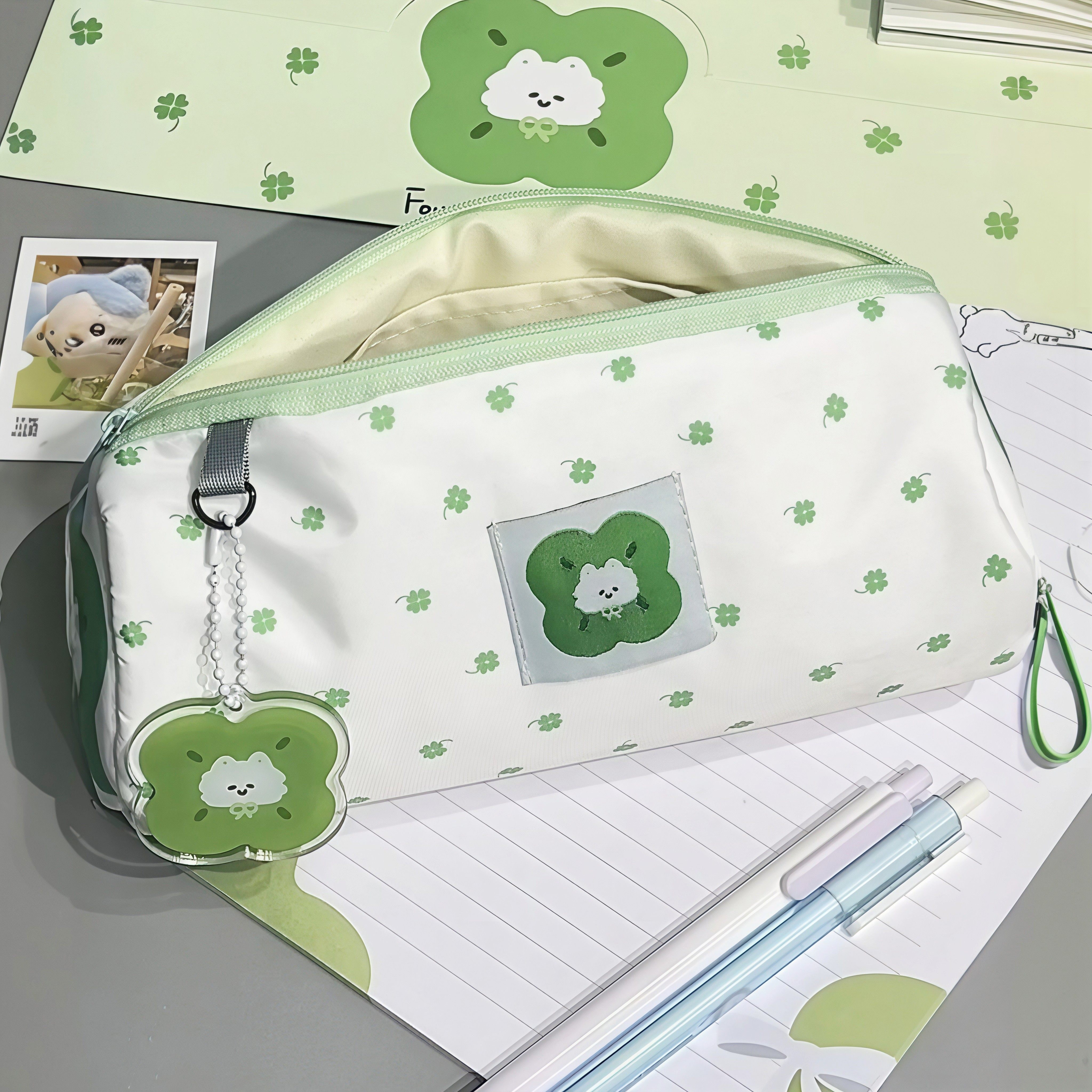 四叶草笔袋初高中女生文具盒开学高颜值ins风2025新款小众不撞款