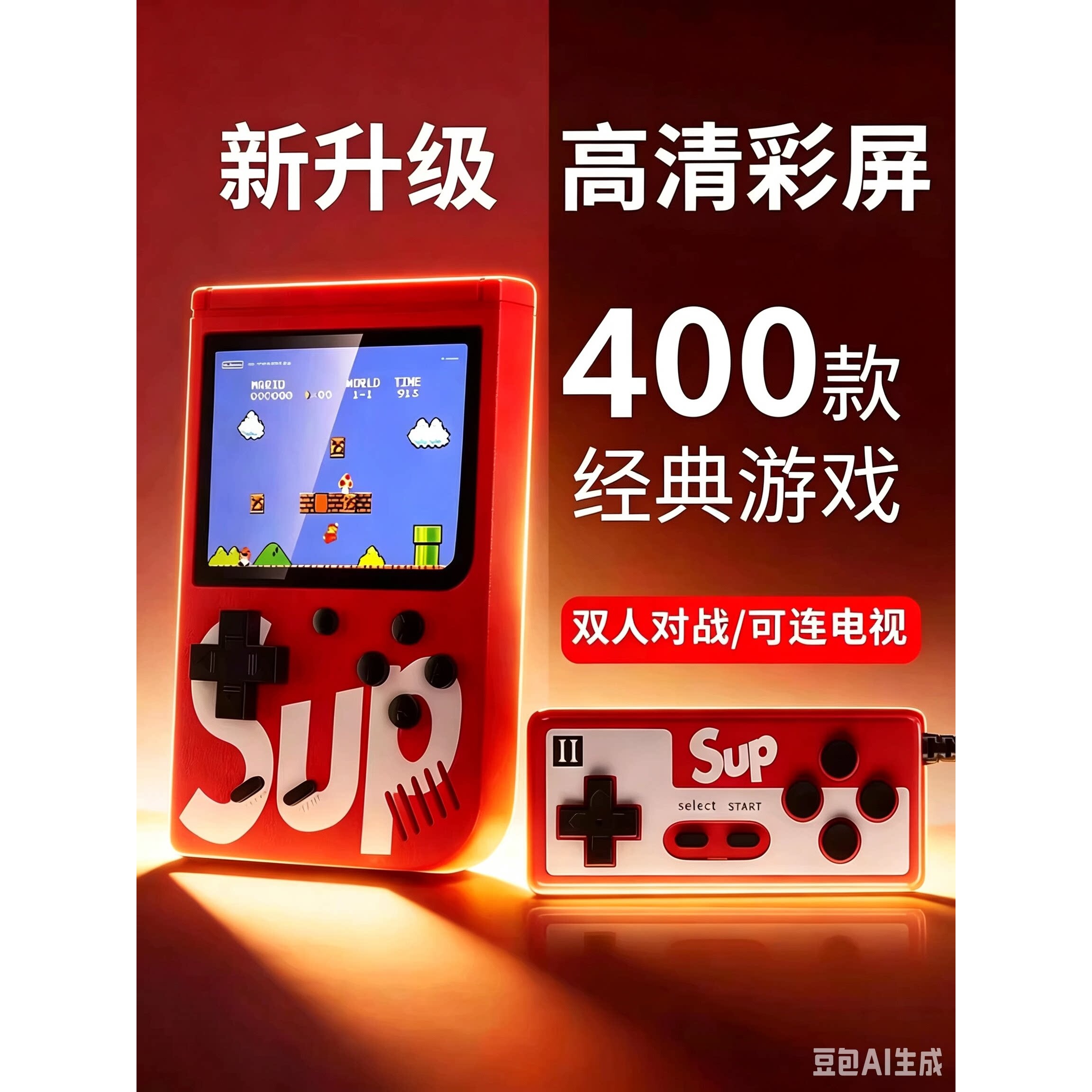 正版双人怀旧迷你掌上sup游戏机子男孩生日礼物超级玛丽街机老式
