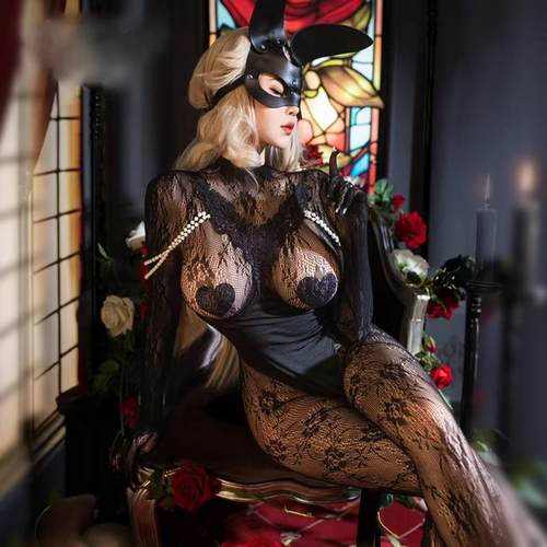 性感睡衣女款万圣节火辣网纱纯欲风火辣镂空透视睡裙女款高级睡衣