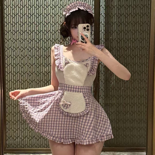 战袍氛围感睡裙女款 高级感轻奢风性感女仆制服角色扮演睡衣套装