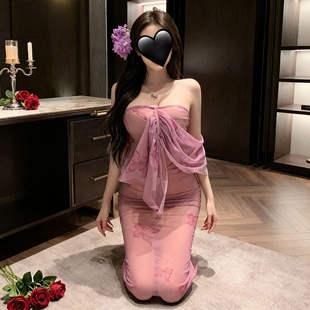 睡裙女款 冬高级感复古独特蕾丝紧身情调禁欲系纯欲风睡衣 2025新款