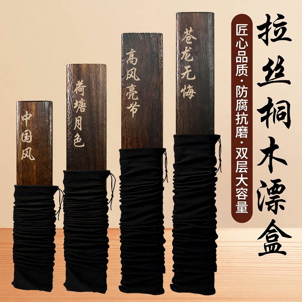 高档桐木浮漂盒5565cm大容量实木图片
