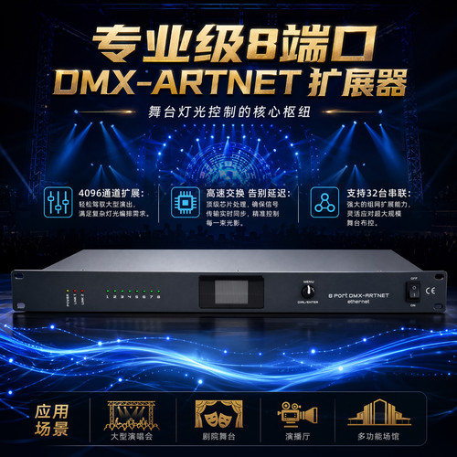 双向8路DMX/ArtNet灯光扩展器