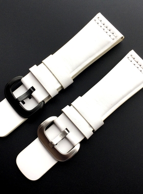 适配七个星期五手表带 sevenfriday M1/M2/P3 SF男纯白色真皮28mm